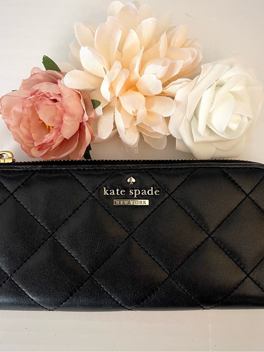 Kate Spade Carey Quilted Leather Large Continental Wallet Black